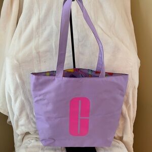 Clinique Lavender Tote with Pink Logo